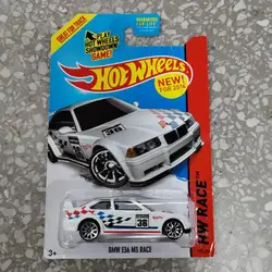 2014-169X  HOT WHEELS 1:64 BMW E36 M3 RACE WHITE diecast car model gifts