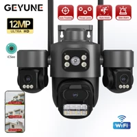 Cámara IP PTZ de tres lentes para exteriores, 6K HD, tres pantallas, WiFi, cámara de seguridad, seguimiento automático, cámara CCTV inalámbrica de doble lente de 12MP iCsee