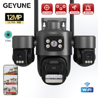 Three Lens PTZ IP Camera Outdoor 6K HD Three Screens WiFi Security Camera Auto Tracking 12MP Dual Lens Wirelss CCTV Camera iCsee