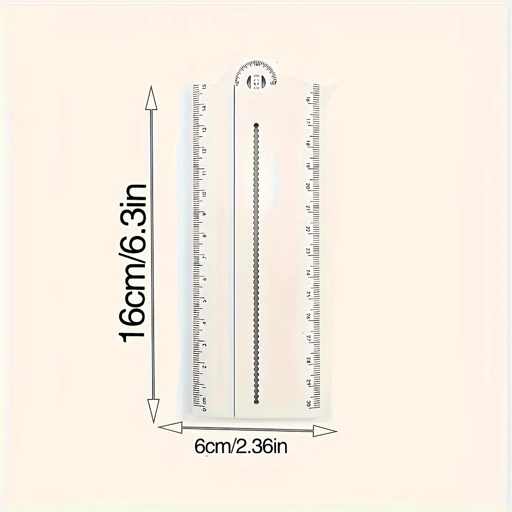 1pc Multi-Functional Folding Geometry Ruler with Integrated Protractor for Mathematical Angle Measurement and Circle Drawing