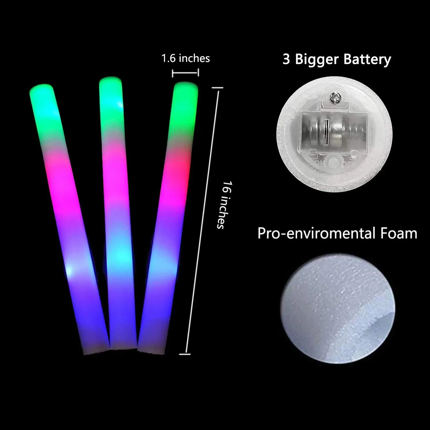5 Stück Sticks, mehrfarbig, helles LED-Licht, 8–20 Stunden, leuchtend, für Konzert, Party, Festival, Hochzeit, Nacht, Veranstaltungen, fluoreszierend