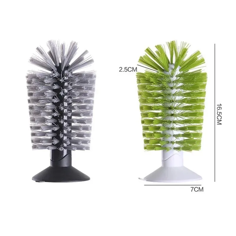 بالوعة شفط كأس فرشاة لكؤوس النبيذ أكواب زجاجات شعيرات متينة قبضة تستقيم الاستقرار نظافة فرشاة الزجاج مع شفط Cu #2