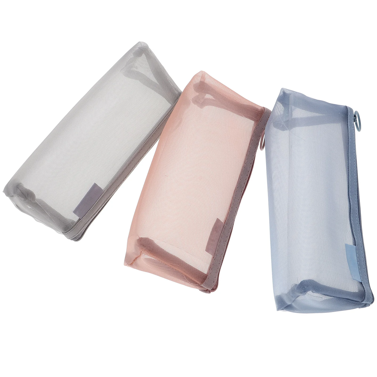 

3Pcs Transparent Pencil Bag Mesh Large Capacity Triangular Clear Pencil Cases Stationery Storage Makeup Brush Holder Exam Pouch