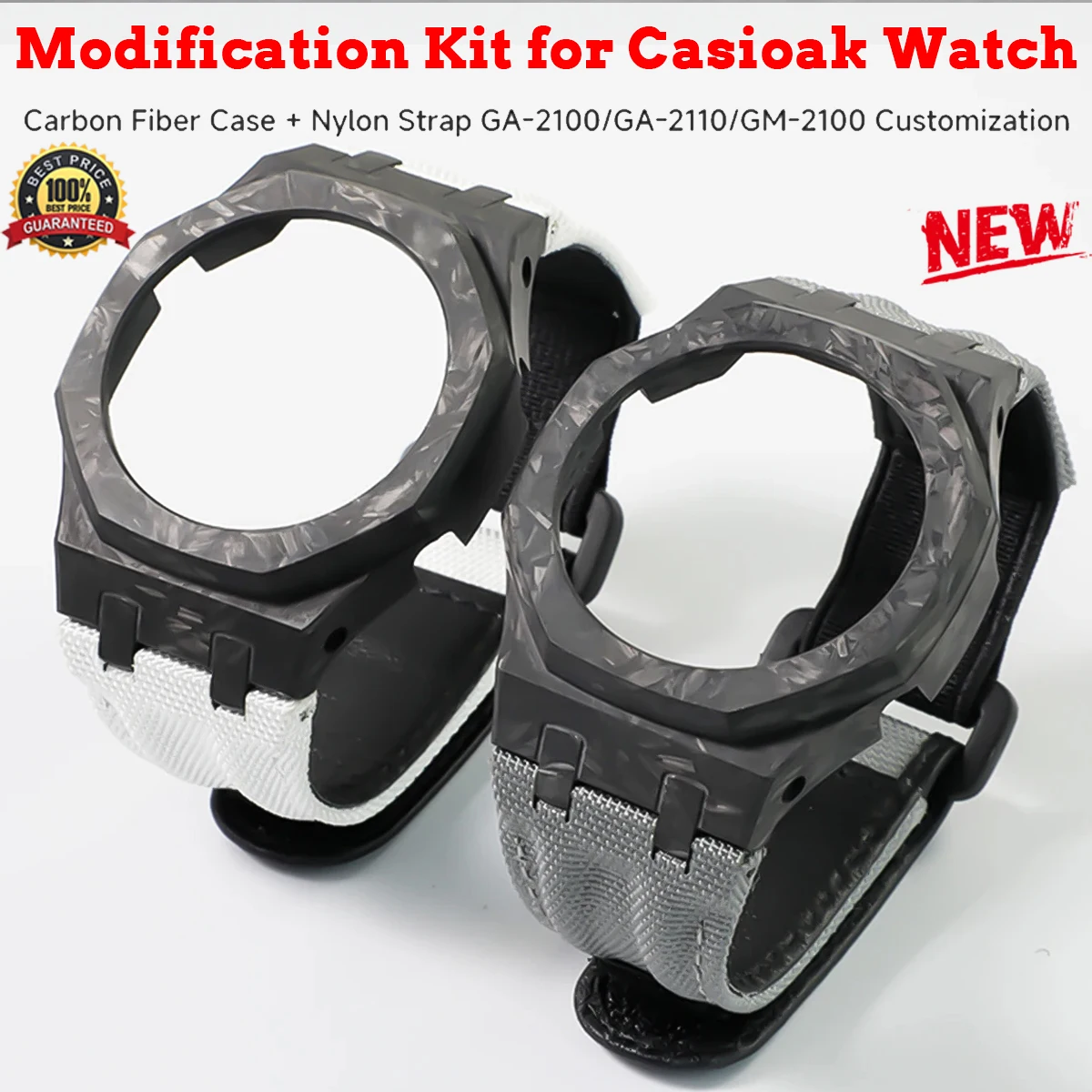 

Gen4 Mod Kit For Casioak GA2100 2110 GM2100 Carbon Case Bezel Nylon Strap for Casioak GMB2100 GAB2100 case With Screws Corre
