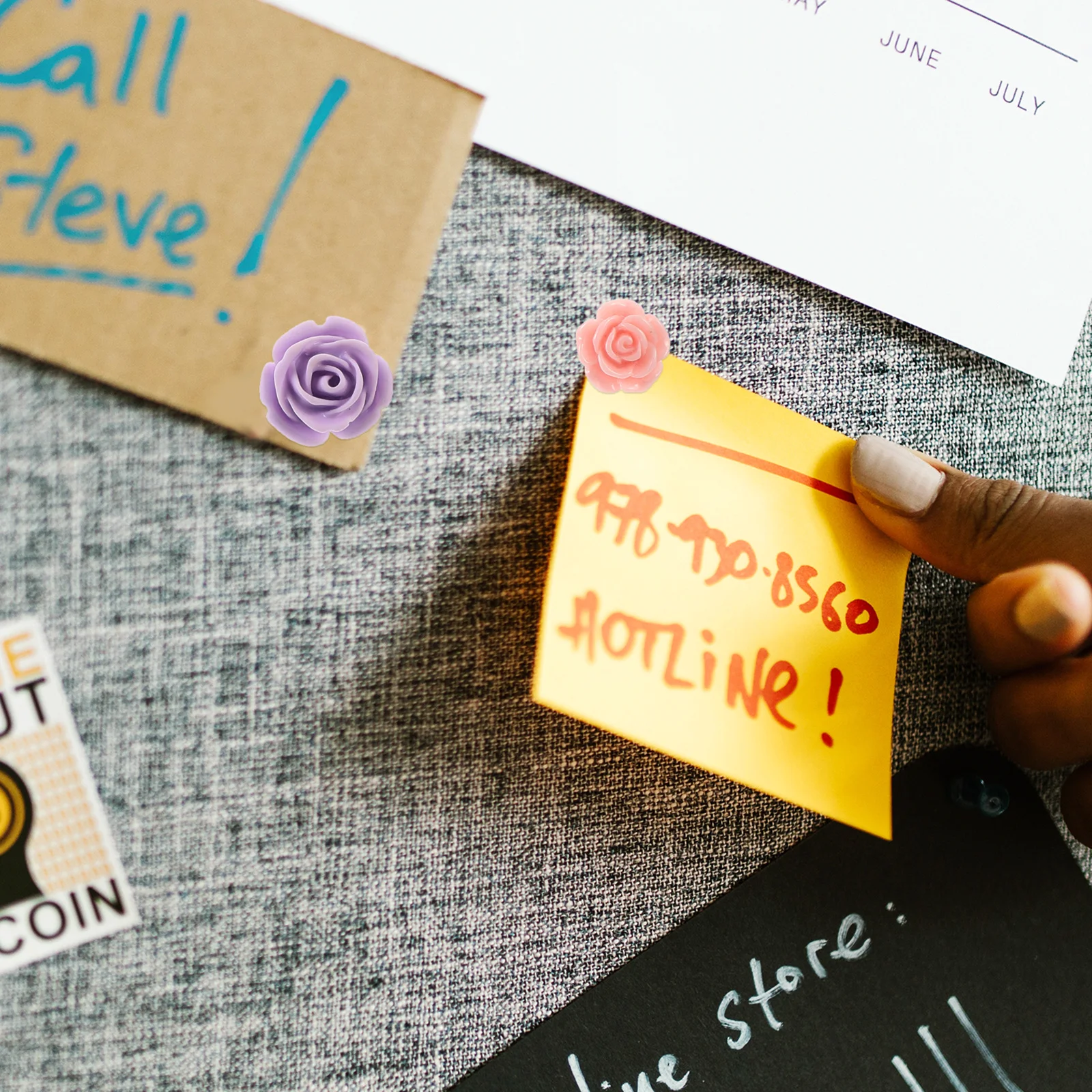 40 قطعة دبوس دفع وردي متعدد الوظائف مسامير الإبهام للاستخدام اليومي دفع دبوس مكتب المنزل استخدام لوحة الفلين اكسسوارات خريطة الإمدادات #4