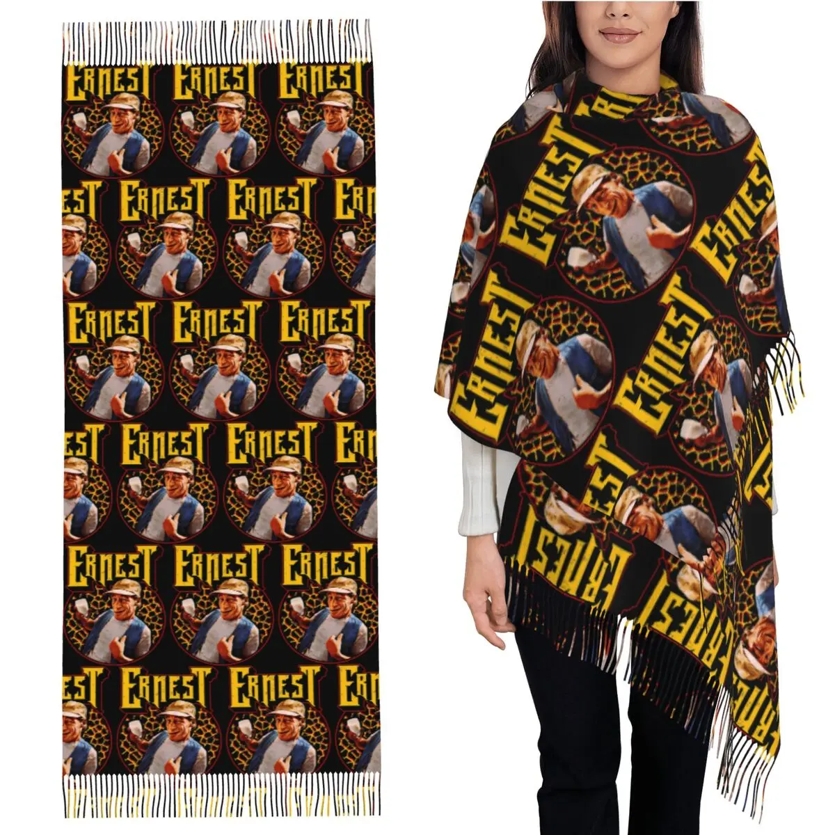 

Ernest P. Worrell шарф с кисточками, женские мягкие теплые шали и накидки, большая осенне-зимняя шаль