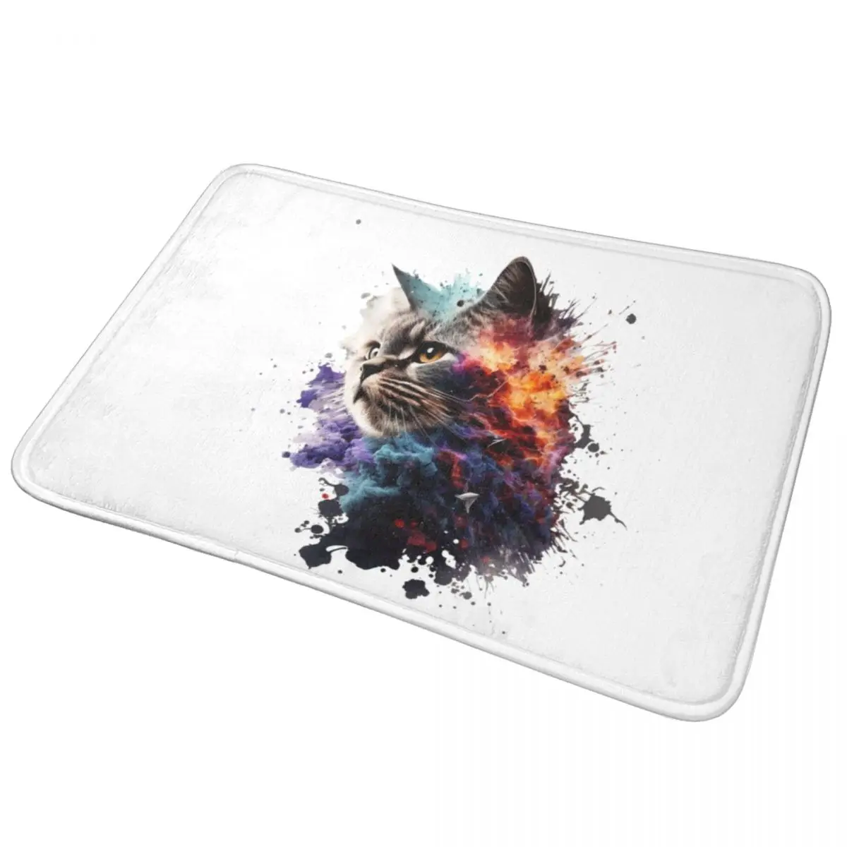 Cat Color Explosion Doormat Anti-skid Super Absorbent Bathroom Floor Mats Home Entrance Rugs Kitchen Living Room Carpet Footpad