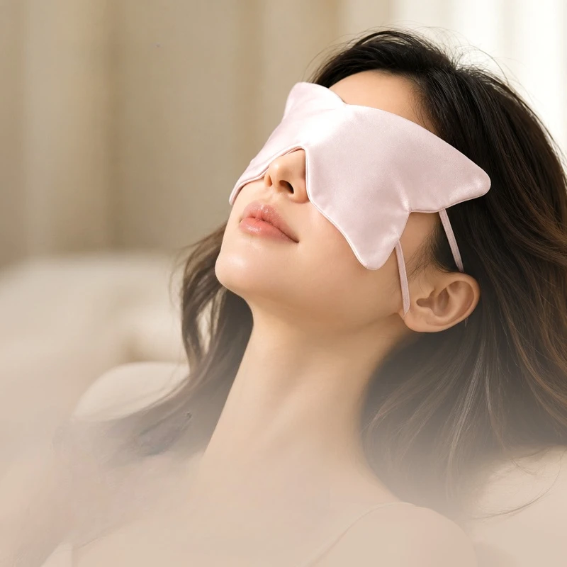 Double-Sided Satin Butterfly Print Sleep Mask for Women Travel Eye Mask, Zero Eye Pressure Soft Blindfold with Adjustable Strap