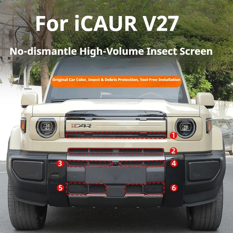 

For Chery iCAUR V27 Car High-Flow Insect Screen No Disassembly Required Original Factory Paint Air Intake Protective Cover