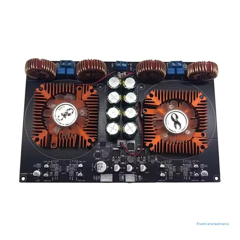 Digital Class-D Amplifier Board 600W+600W TPA3255 2.0 Channel Fan Cooled for Audiophiles Home Theater High End Sound