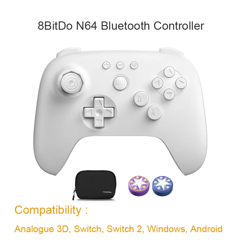 8BitDo N64 Bluetooth Controller for Analogue 3D, Nintendo Switch, Switch 2, Gaming Joystick Gamepad for Windows and Android image 3