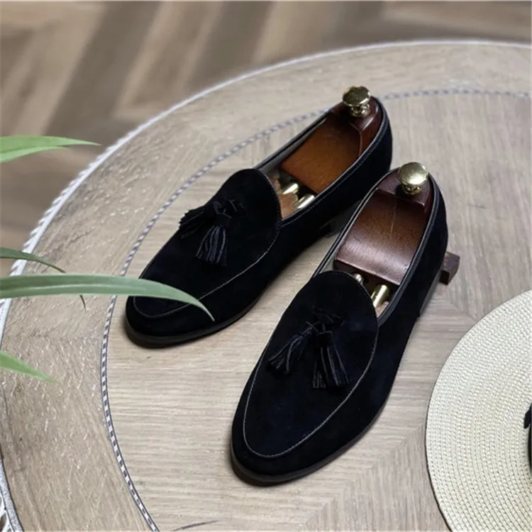 

Italian Fashion Retro British Bean Shoes, Men's Tassel Sleeves, Loafers, Men's One Foot Lazy Shoes, Casual Shoes