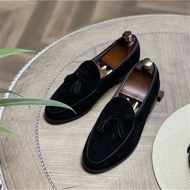 Italian Fashion Retro British Bean Shoes, Men's Tassel Sleeves, Loafers, Men's One Foot Lazy Shoes, Casual Shoes