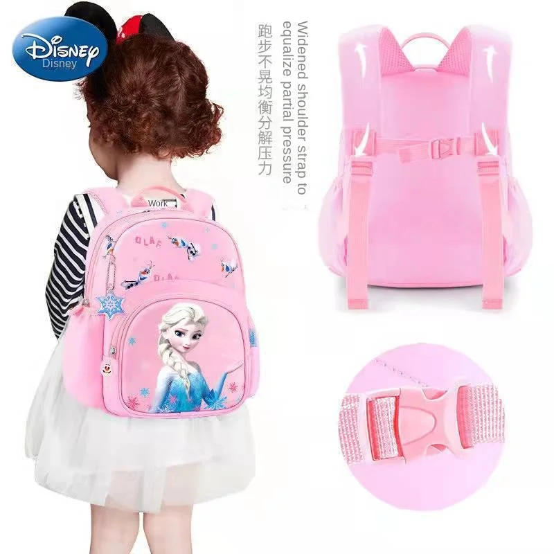 Disney Frozen Kindergarten Backpack For Girls Elsa Anna Student Shoulder Orthopedic School Bag Kids Gifts Large Capacity Mochila