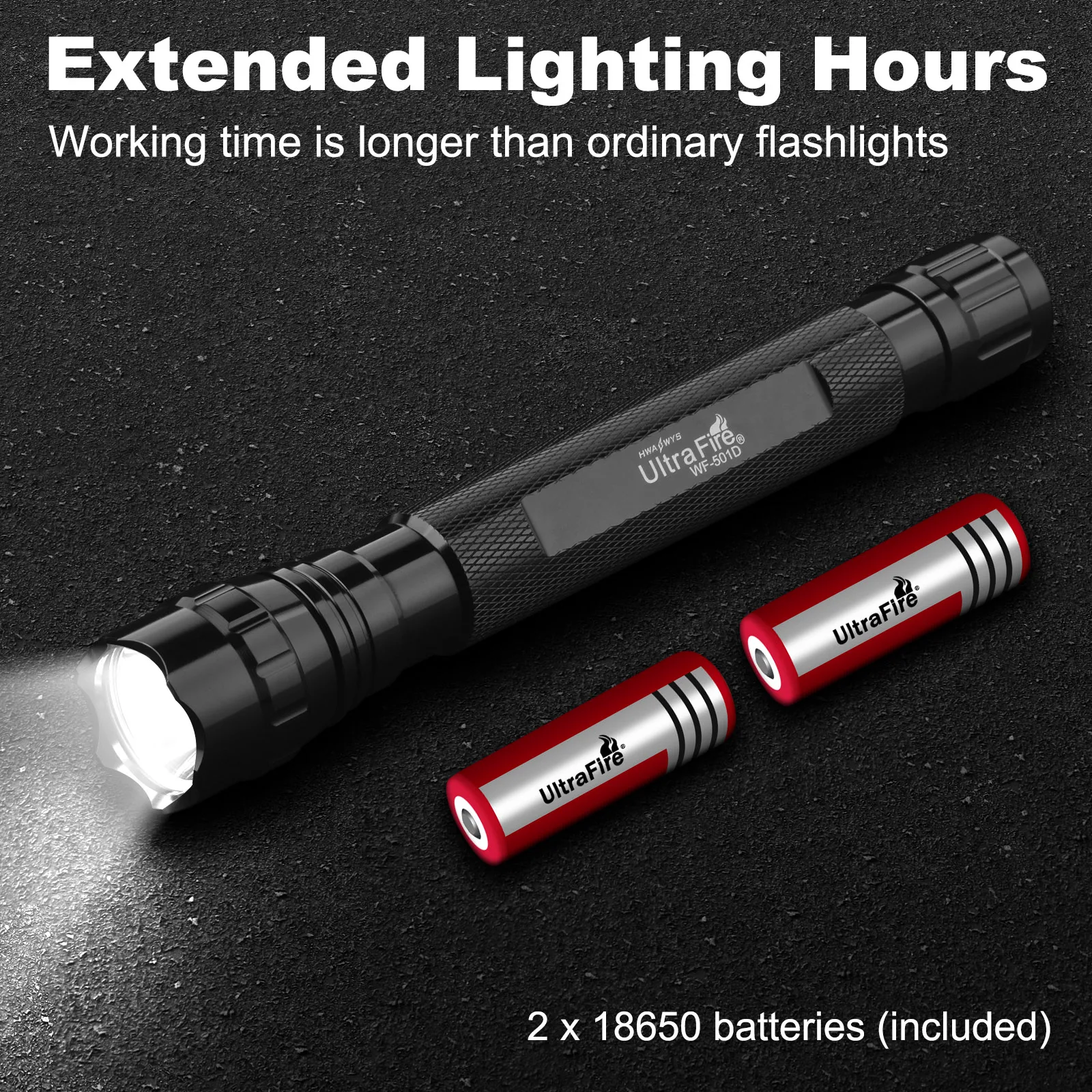 UltraFire WF-501D Military Tactical Led Flashlight High Power 18650 Rechargeable Waterproof EDC Torch Light with Battery Charger