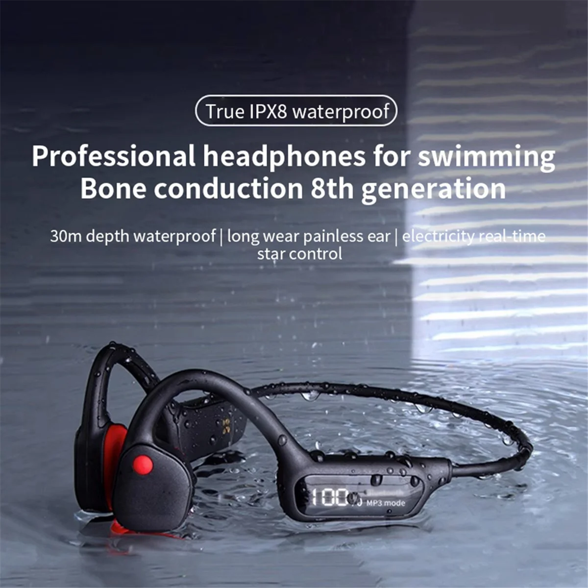 Wireless Bluetooth 5.3 Bone Conduction Headset Sports Headset Handsfree Earbuds Headphones - White