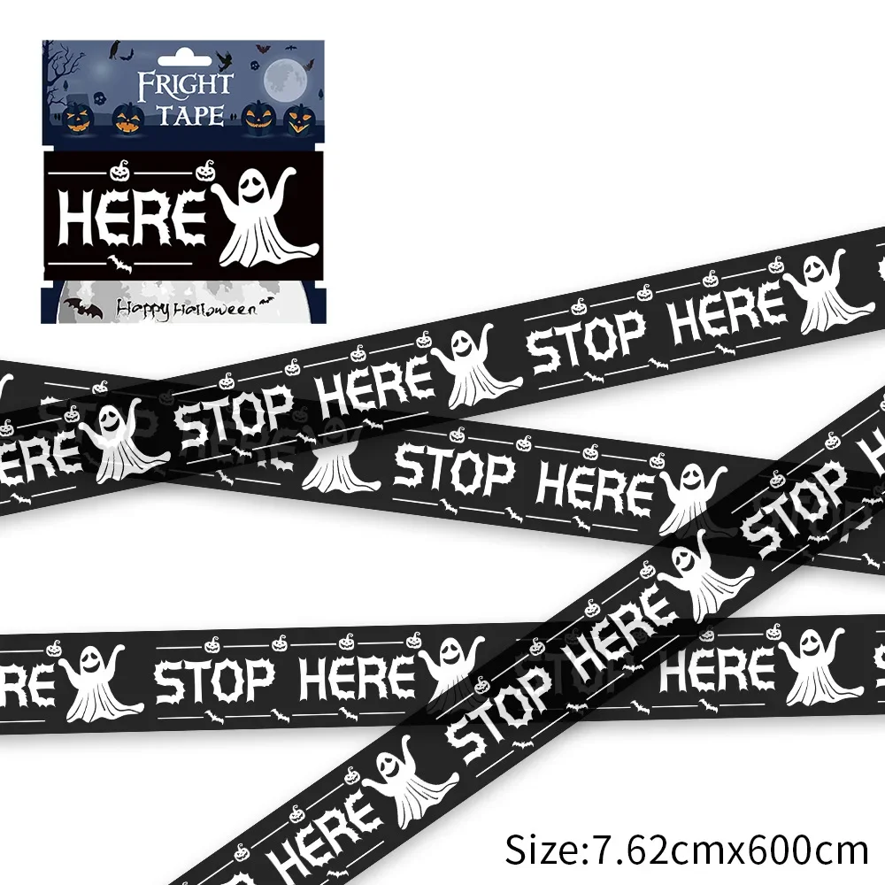 6M x 8CM Halloween Warnband Zeichen Halloween Requisiten Gefahr Warnlinie Neue Isolation Gürtel Zeichen Party Outdoor garten Dekor – Detail 7