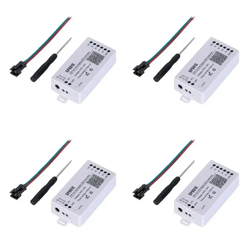 ABGG-4X SP801E Wifi Art-Net LED Controller LED Matrix Panel Module WS2812B WS2811 Light Strip Wireless Control DC5-24V