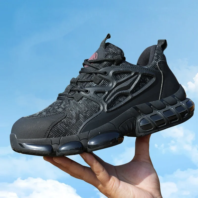 يورو حجم أحذية أمان الرجال مكافحة سحق المضادة للثقب أحذية عمل الرجال خارج ضوء تنفس الأمن أحذية واقية الذكور