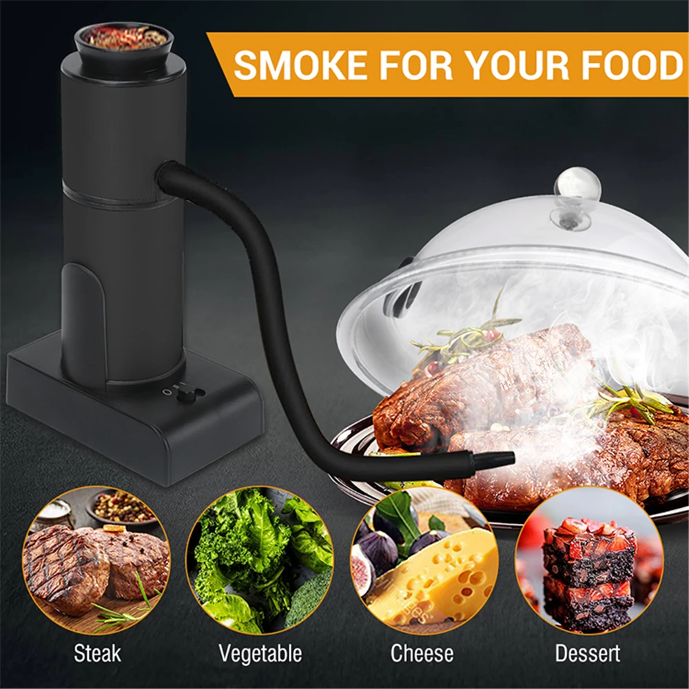 Smoke Infuser Portable Molecular Cuisine Smoking Food Cold Smoke Generator Meat Burn Smokehouse Kitchen Cooking for BBQ Grill