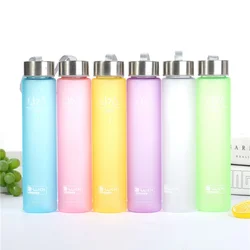 280ML Water Bottle Plastic Water Cup with Lid Portable Bottle Fruit Juice Leak-proof Outdoor Sport Travel Camping Bottle