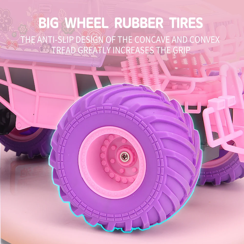 JJRC Pink Girl Toy RC Climbing Car 2.4G Hummer Pickup Beetle Model Off Road Vehicle Climbing vehicle Children Toy Christmas Gift