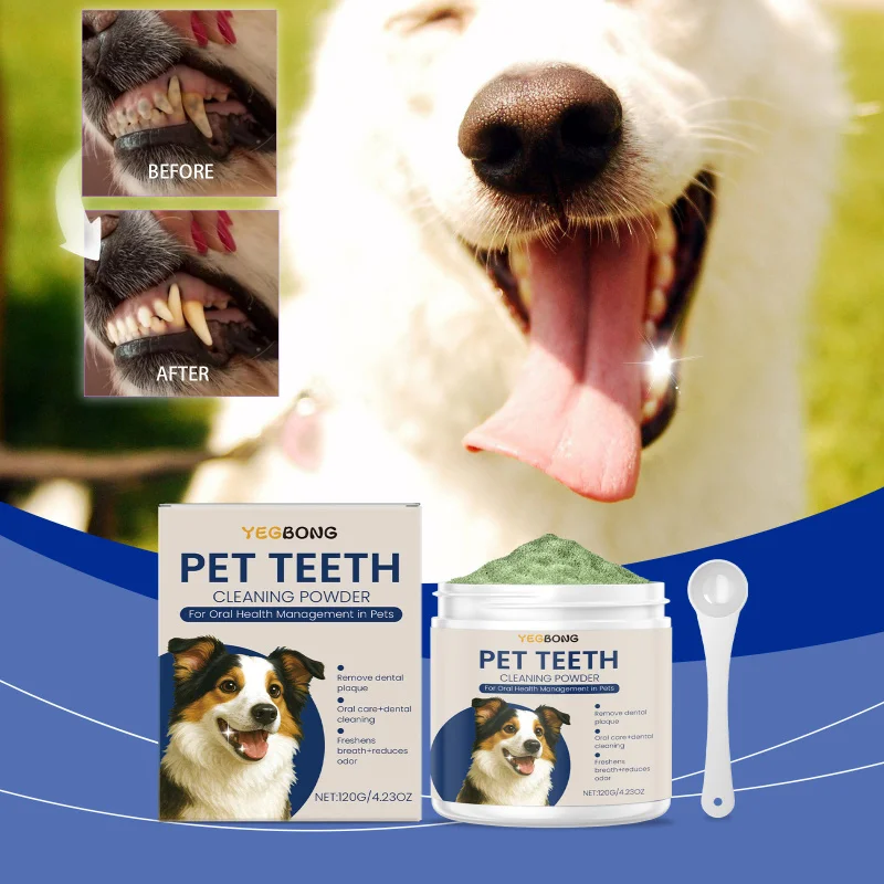 

Dog Teeth Cleaning Powder - Natural Dental Care For Dogs, Helps Reduce Plaque & Freshen Breath, Gentle Oral Care Formula