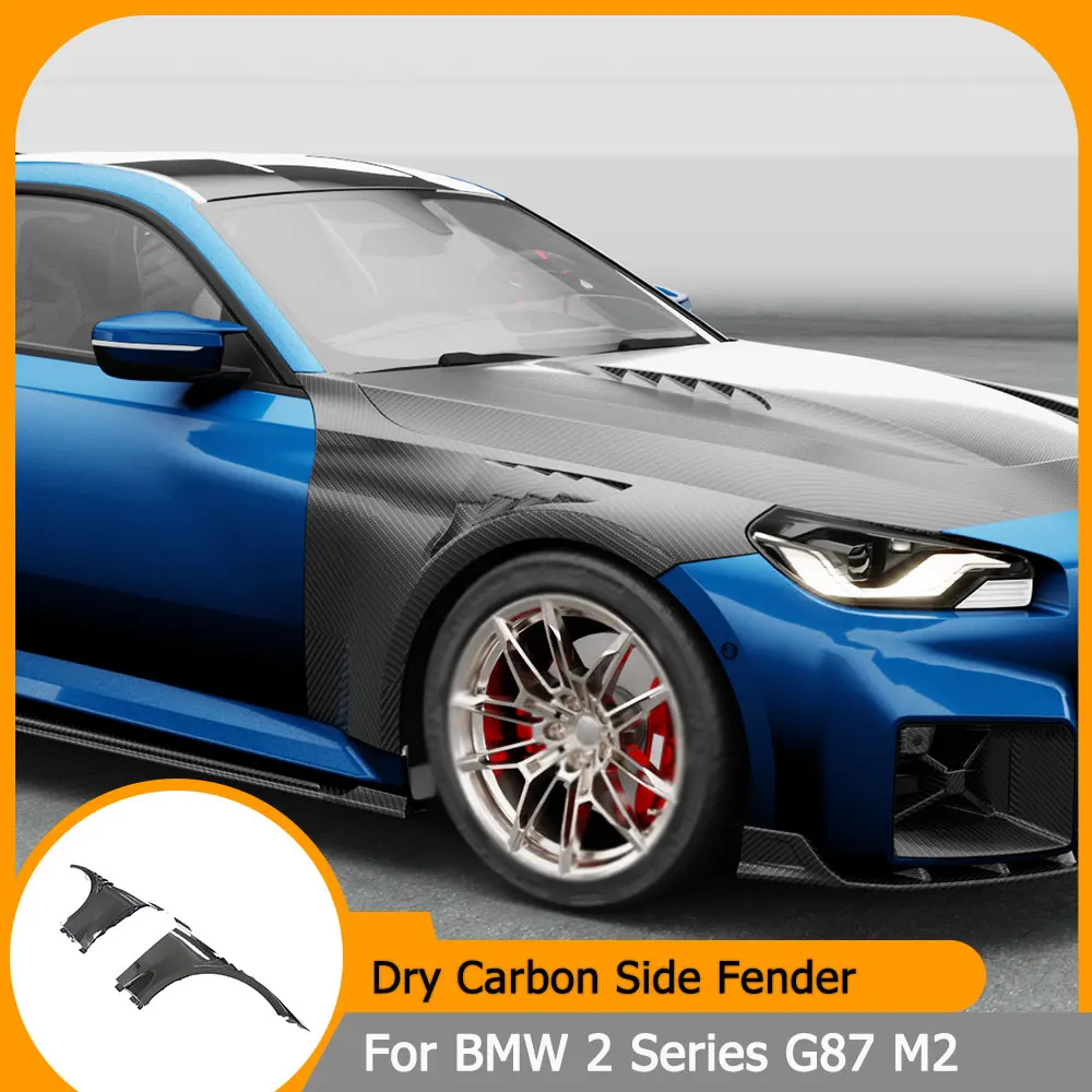 

Dry Carbon Fiber Front Side Fender Vents Trim Cover For BMW 2 Series G87 M2 2023-2024 Car Exterior Side Fender Front Body Kits