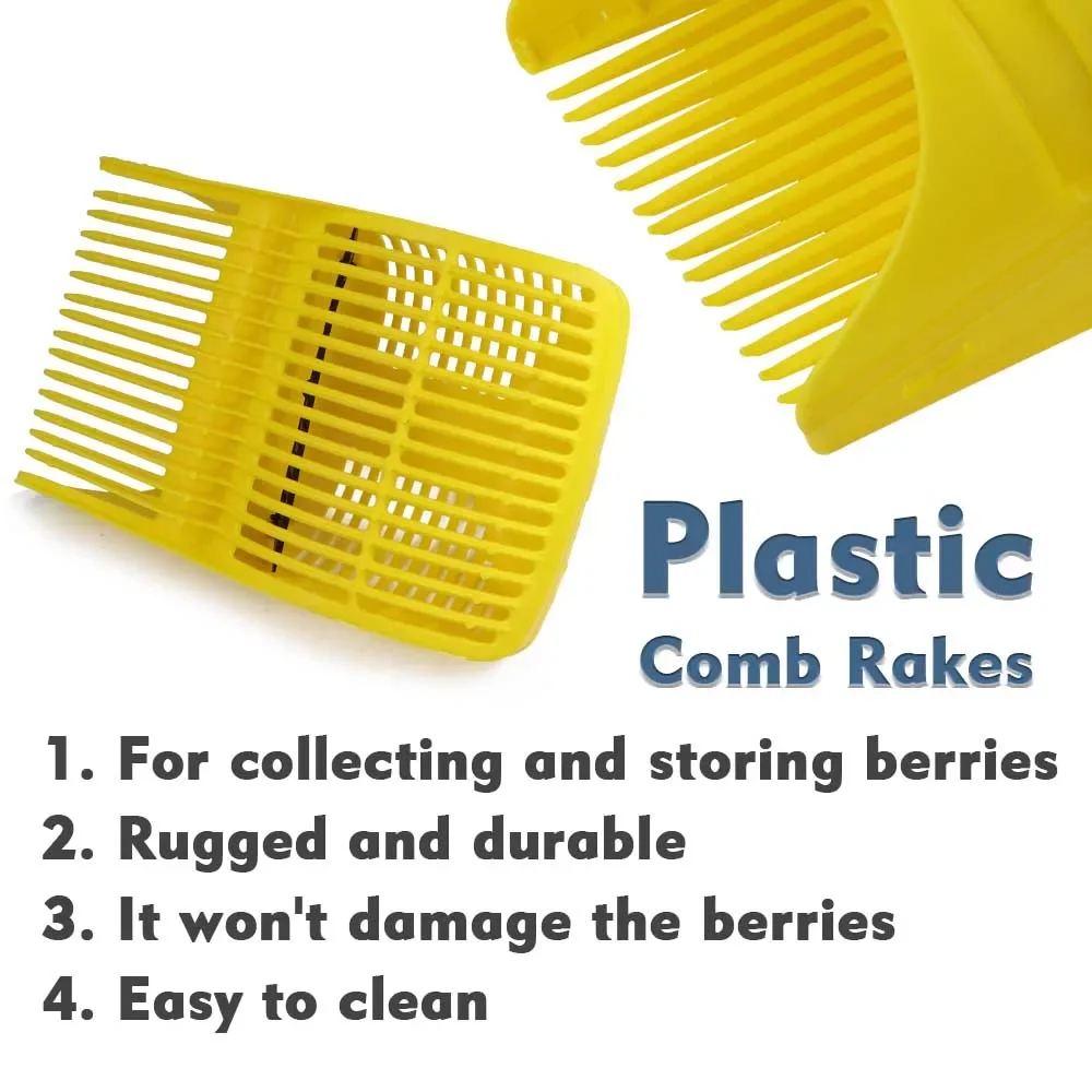 Portable Berry Blueberry Picker Plastic Comb Rakes Handheld Picking Collection Fruit Collecting Scoop for Farm Orchard Harvester