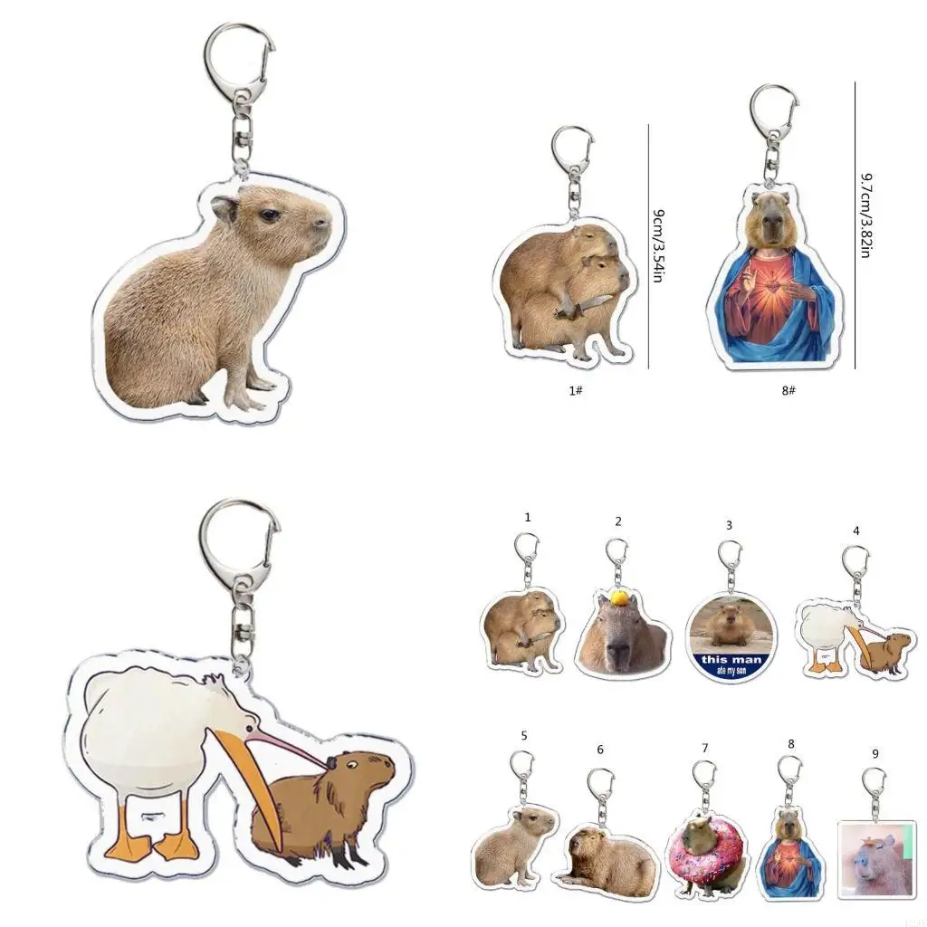   Lovely Capybara Acrylic Keychain Eye catching Capybara Jewelry Inspirational Keychain for Keys & Handbags Girls