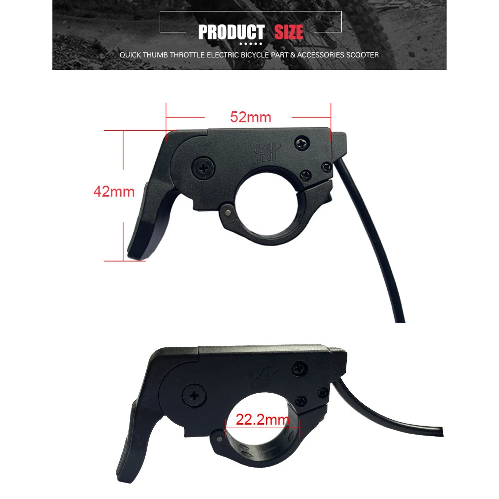 Ebike Thumb Throttle Quick Disassembly Left/Right Electric Bicycle Part Accessories Scooter Bike Throttle Ebike 3 Pin Connector