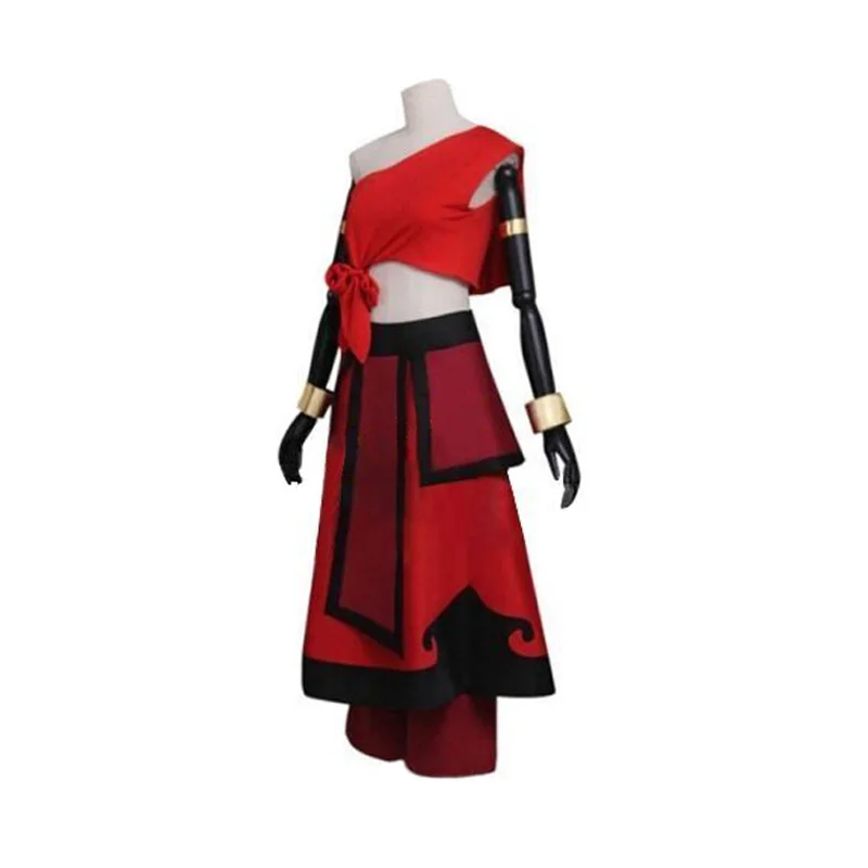 Anime  Katara Cosplay Costume Adult Women Clothes Fire Nation  Red Suit Halloween Carnival Outfits