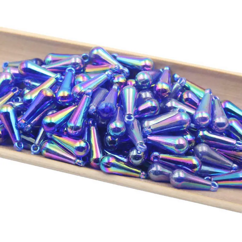 쥬얼리에 대 한 8x22mm 워터 드롭 아크릴 비즈 Diy 팔찌 귀걸이 머리 핀 발견 액세서리 재료 작은 펜 던 트