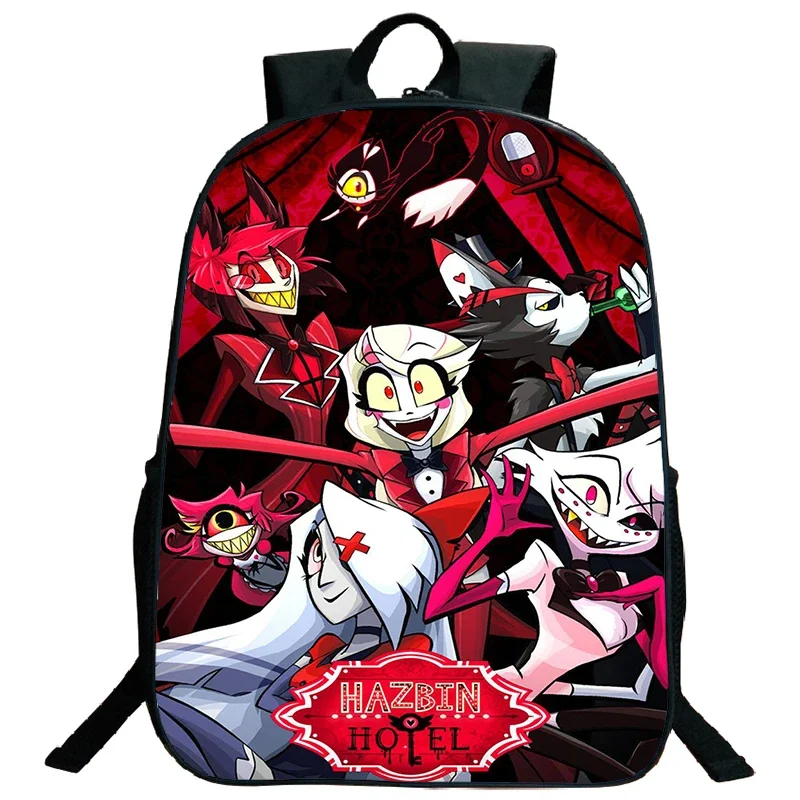 Hazbin School Bags Cartoon Hotel Print Backpack For Girls Boys Children Waterproof Schoolbag Mochila Teenager Laptop Knapsack