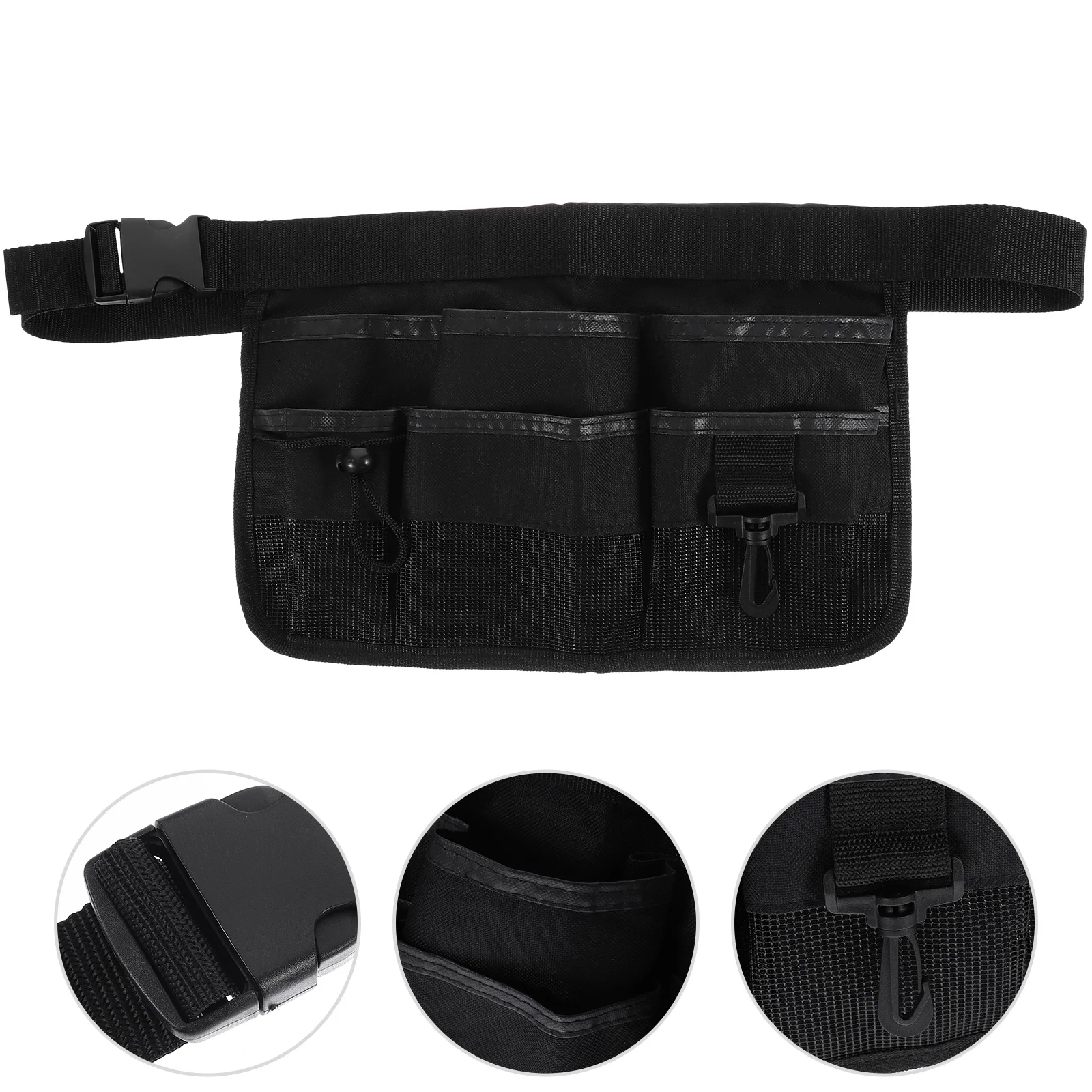 

Garden Tool Fanny Pack Heavy Duty Storage Pouch with Reflective Stripe Waist Apron with Pockets for Outdoor Work Long Term Use