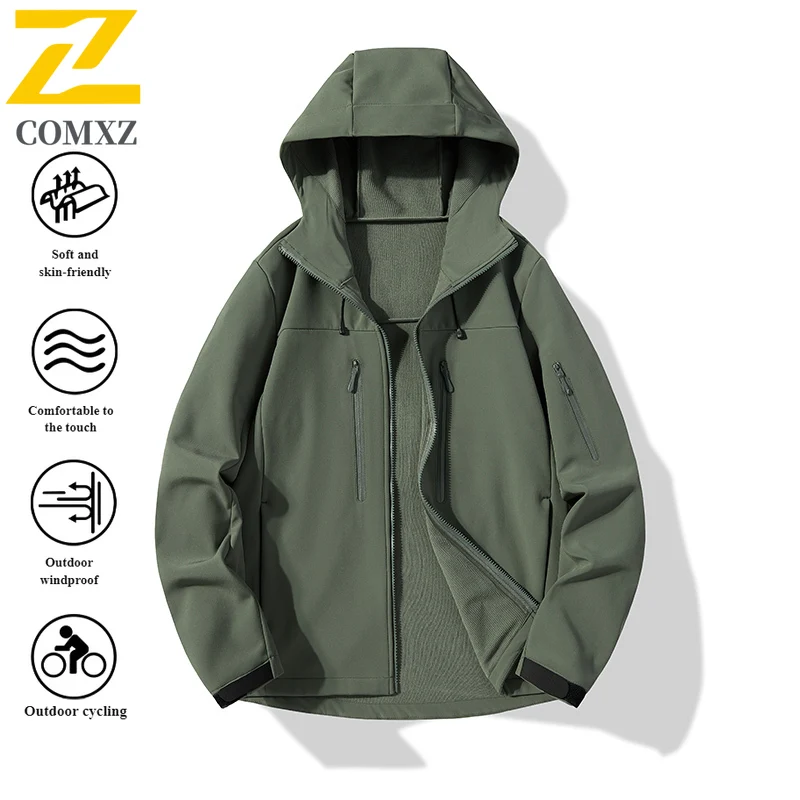 

EiAO windbreaker Couple's Softshell Windproof Waterproof Thermal Hooded Outdoor Coat for Camping Fishing Casual Sports Wear 2025