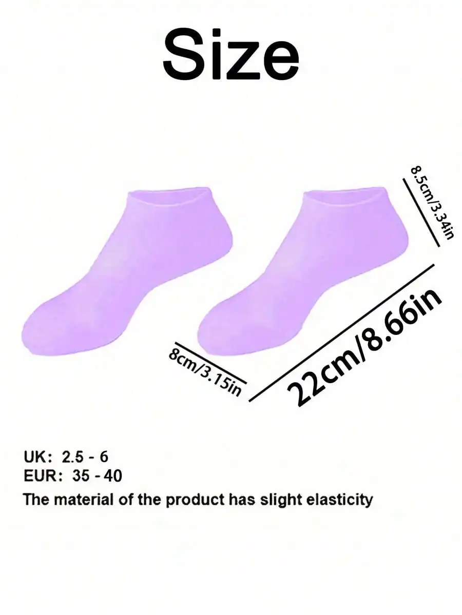 1 Pair Silicone Moisturizing Foot Socks, Effective Foot Care, Prevent Cracked Heels, Remove Dead Skin, Elastic Foot Socks, All-Day Moisture Locking, Prevent Dryness, Odorless, Easy To Wear And Remove, Soft And Comfortable Material. view 7