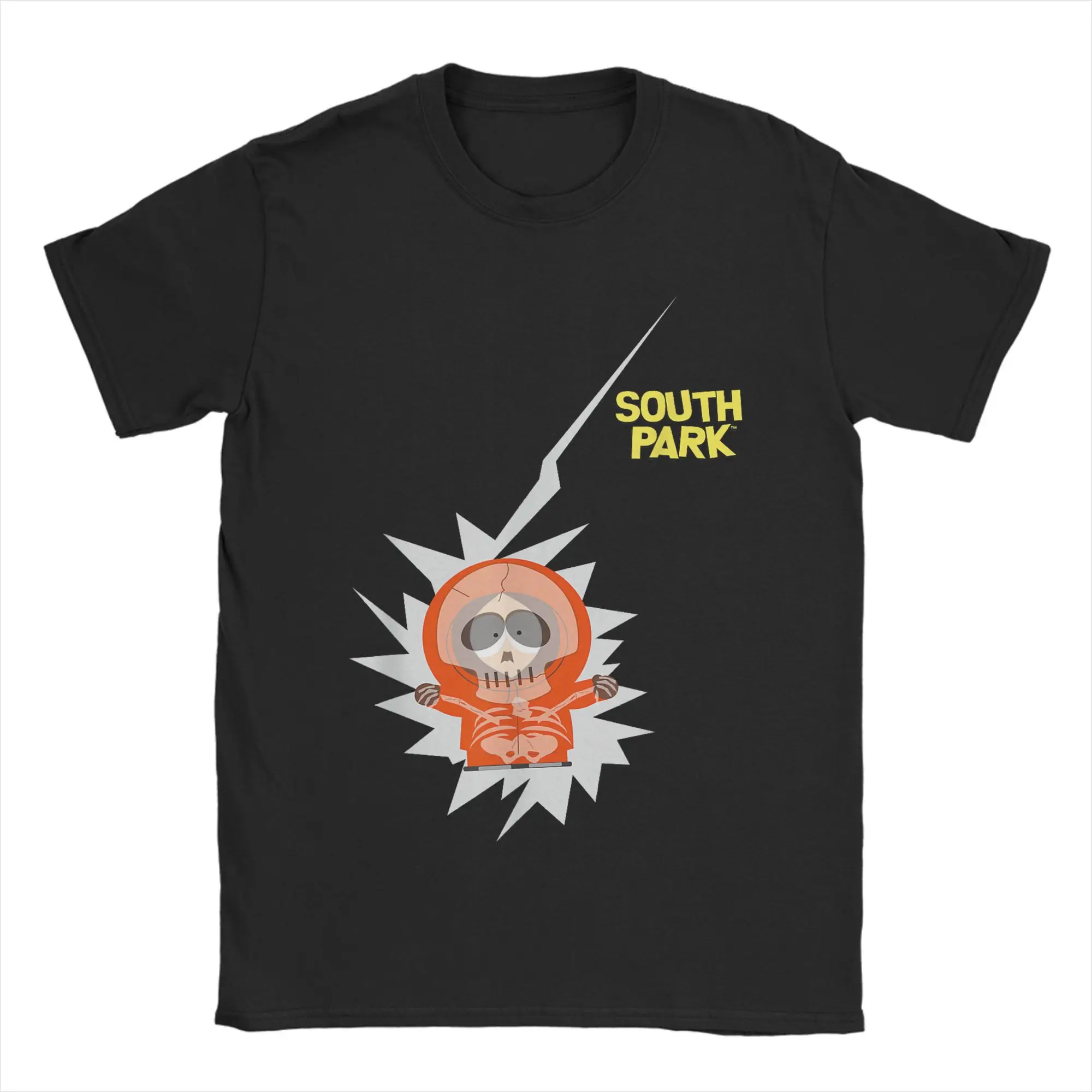 

South-Park Cartoon Lightening Kenny Men T Shirts Leisure Tee Shirt Short Sleeve Crew Neck T-Shirt 100% Cotton Clothes