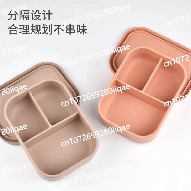 New microwave oven heating silicone lunch box, bento box, fresh-keeping mesh lunch box wholesale