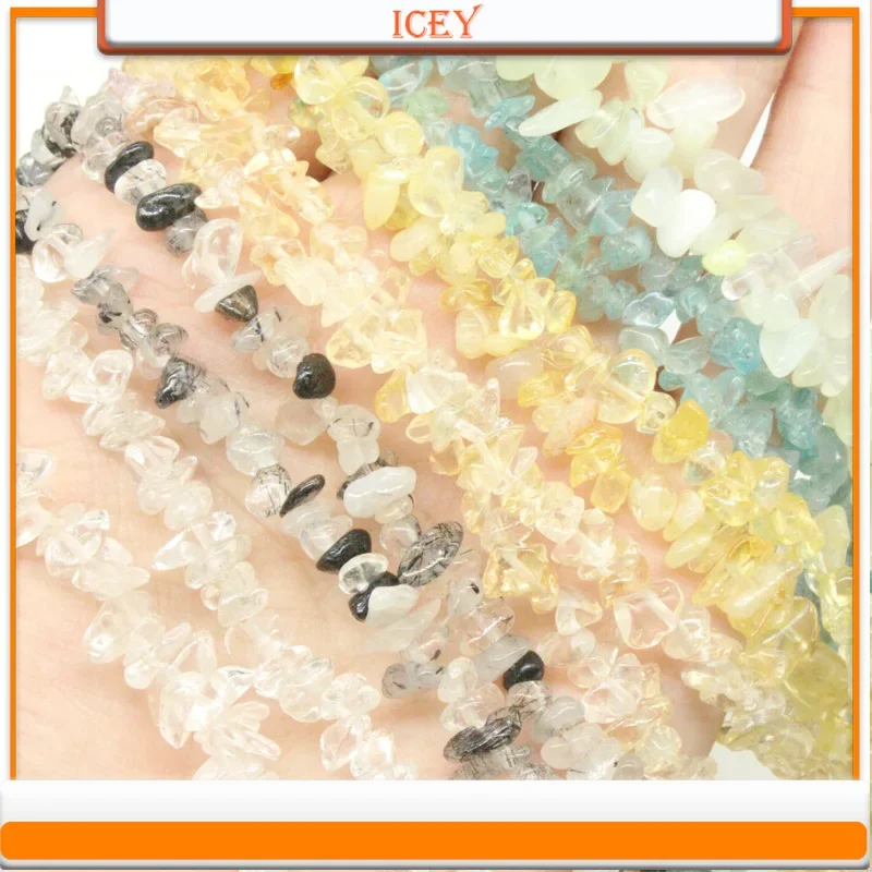 Icey 10g Crystal Crushed Stone 3-5mm Sea Blue Treasure Bead with Irregular Scattered Beads and Holes DIY Jewelry Accessories