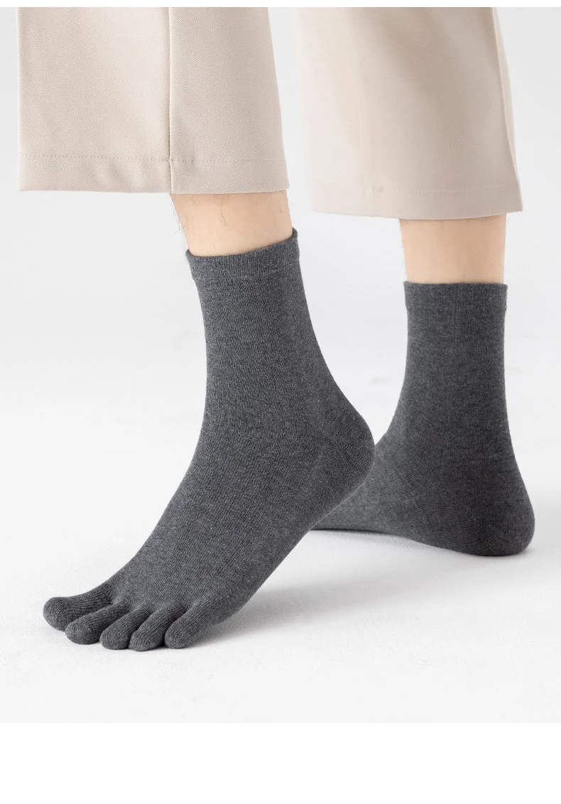 5 Paar Herren-Fünf-Zehen-Socken in Uni-Farben, geruchsresistent, atmungsaktiv, rutschfest, für den täglichen Sport- und Outdoor-Einsatz – Detail 16