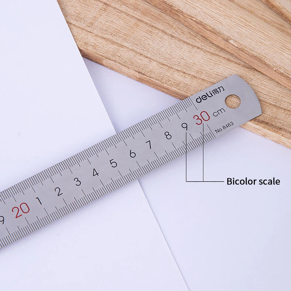 1PCS 15/30cm Stainless Steel Metal Straight Ruler Ruler Tool Precision Double Sided Measuring Tool School Supplies  Stationery