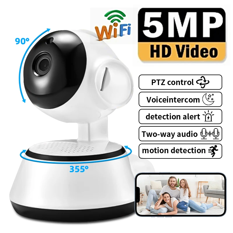 

8MP PTZ IP Camera Wireless WIFI Baby Monitor Smart Home Intelligent CCTV Indoor Camera Auto AI Human Tracking Two-Way Audio