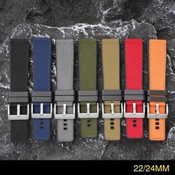 Canvas Rubber Strap 20mm 22mm 24mm Quick Release Waterproof Watchband Men Military Nylon Bracelet Watch Band for Seiko for Casio