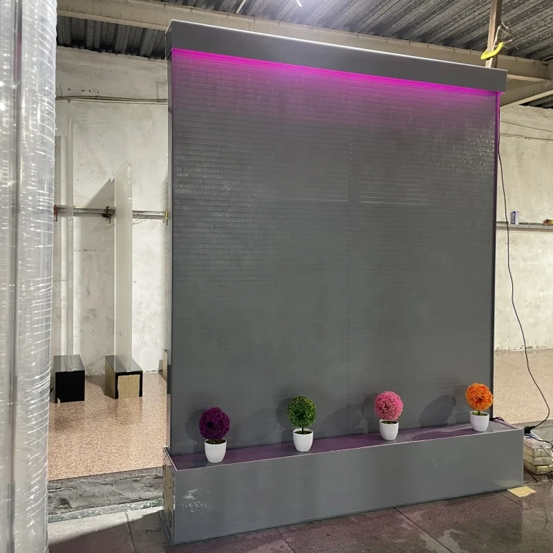 custom.Acrylic Wall Feature Interior Decoration Silver Glass LED-Lit Wall Mounted Divider Movable Room Separator Model