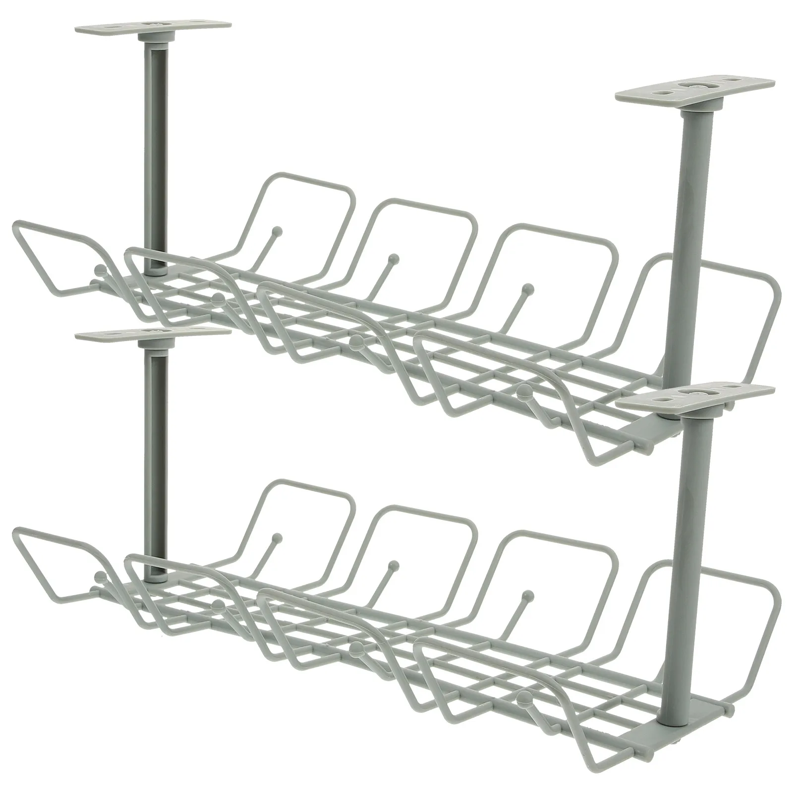 

2pcs Desk Cable Organizer Storage Rack Under Desk Shelf For Cord Management Installation Cable Tray Wire Management