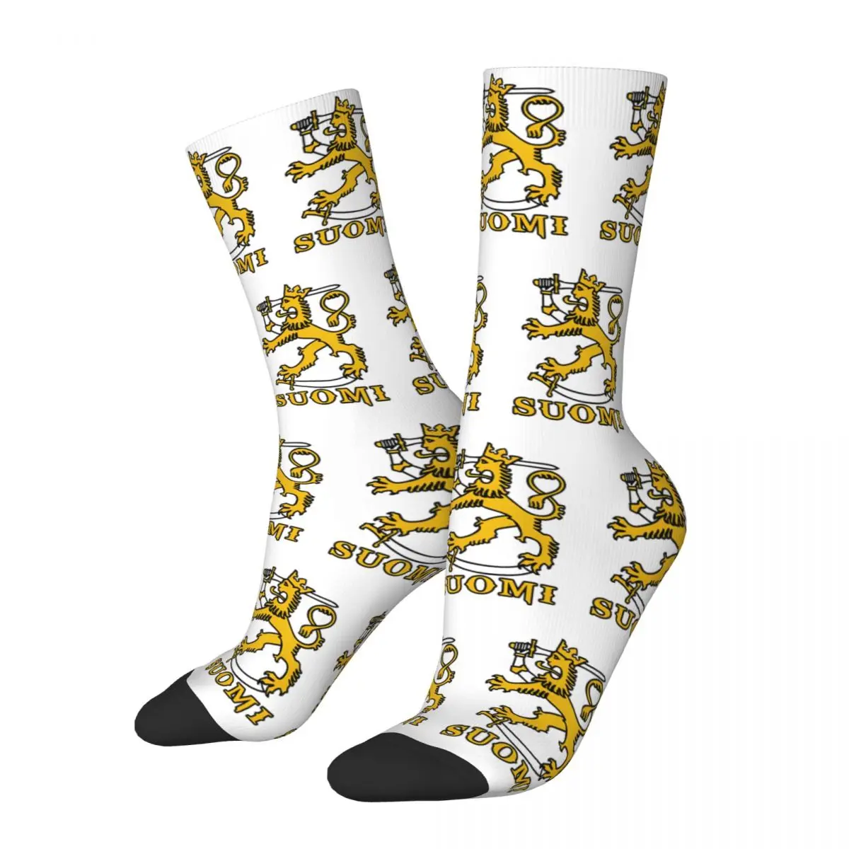 Men Suomi Finland Lion Helsinki Socks Super Soft Casual Funny Socks Novelty Merchandise Middle TubeSocks Best Gift