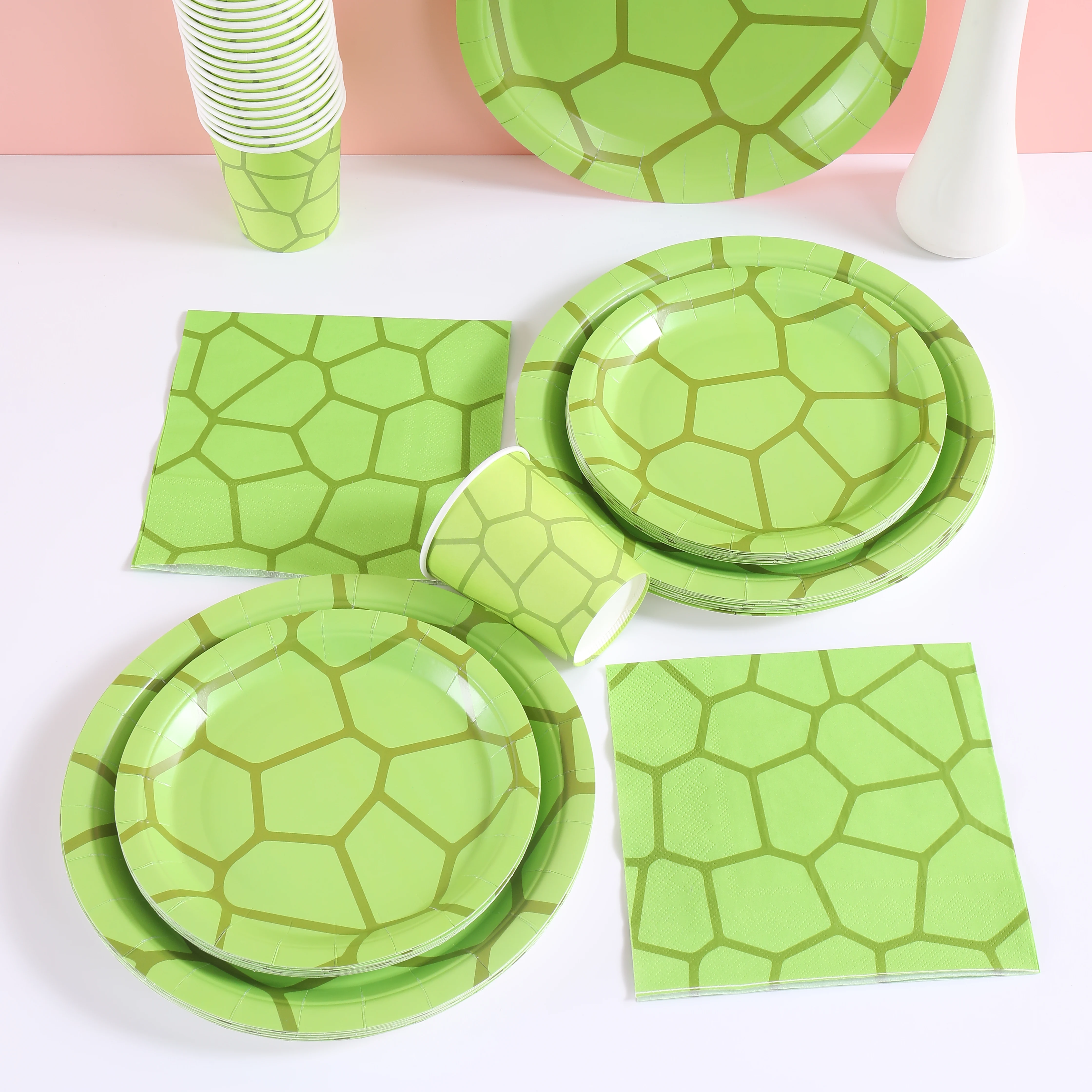 Turtle Party Decoration Turtle Birthday Party Tableware Supplies Paper Plates Cups Napkins Children's Boy Girls Birthday - view 2