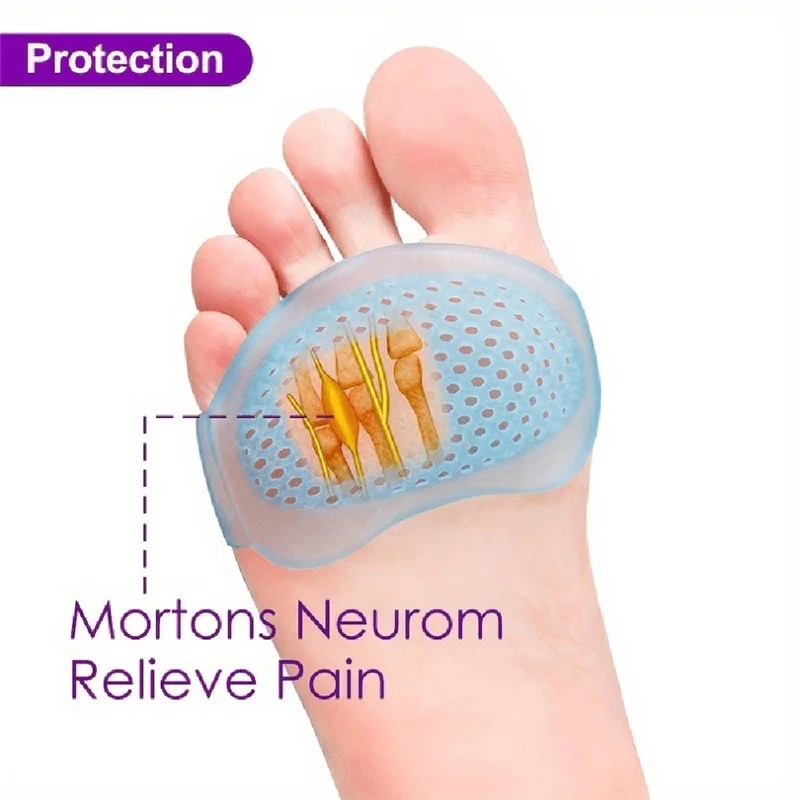 Silicone For Foot Arch Support And Pain Relief Pads-Metatarsal Design, 1Pair-Hand Wash Only, Ideal For Running