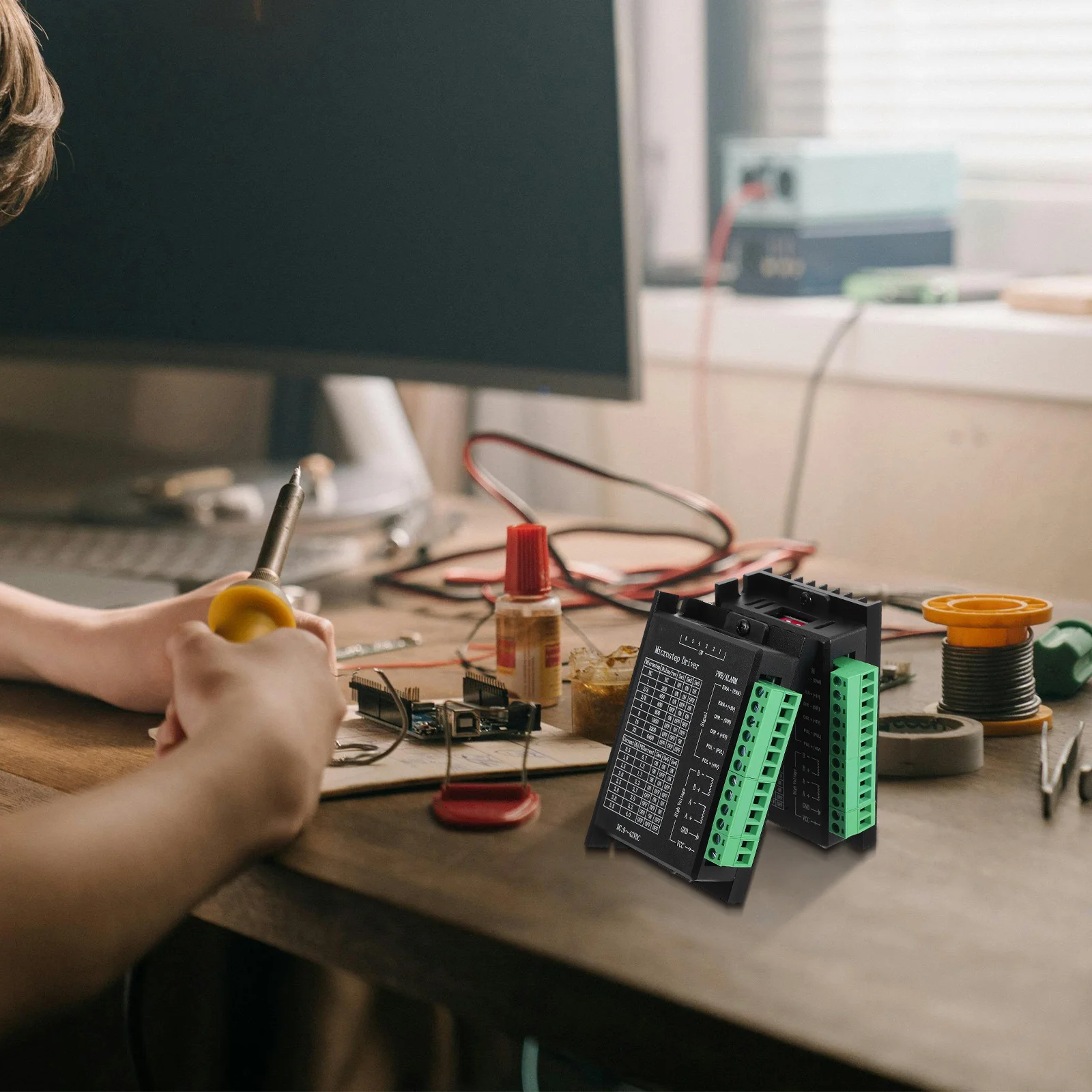 2Pcs High Precision Stepper Motor Driver Controller Module 32 Subdivision Compatible with 42 57 86 Stepper Motors for Cnc 3D